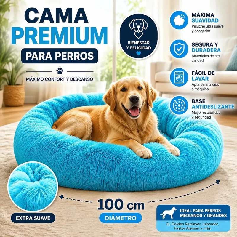 CAMA DE FELPA SUAVE ANTIESTRE S PARA PERROS Y GATOS TAMAÑO XXL - 3