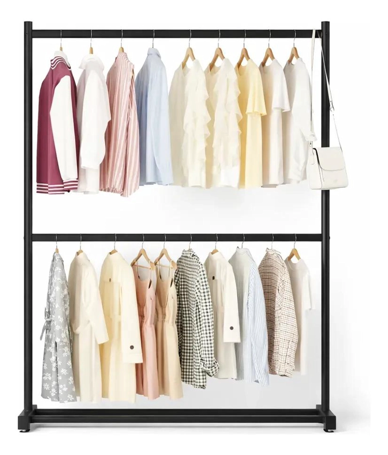 PERCHERO ORGANIZADOR COLGANTE PARA ROPA DE DOS NIVELES CON CAPACIDAD AMPLIA - 2