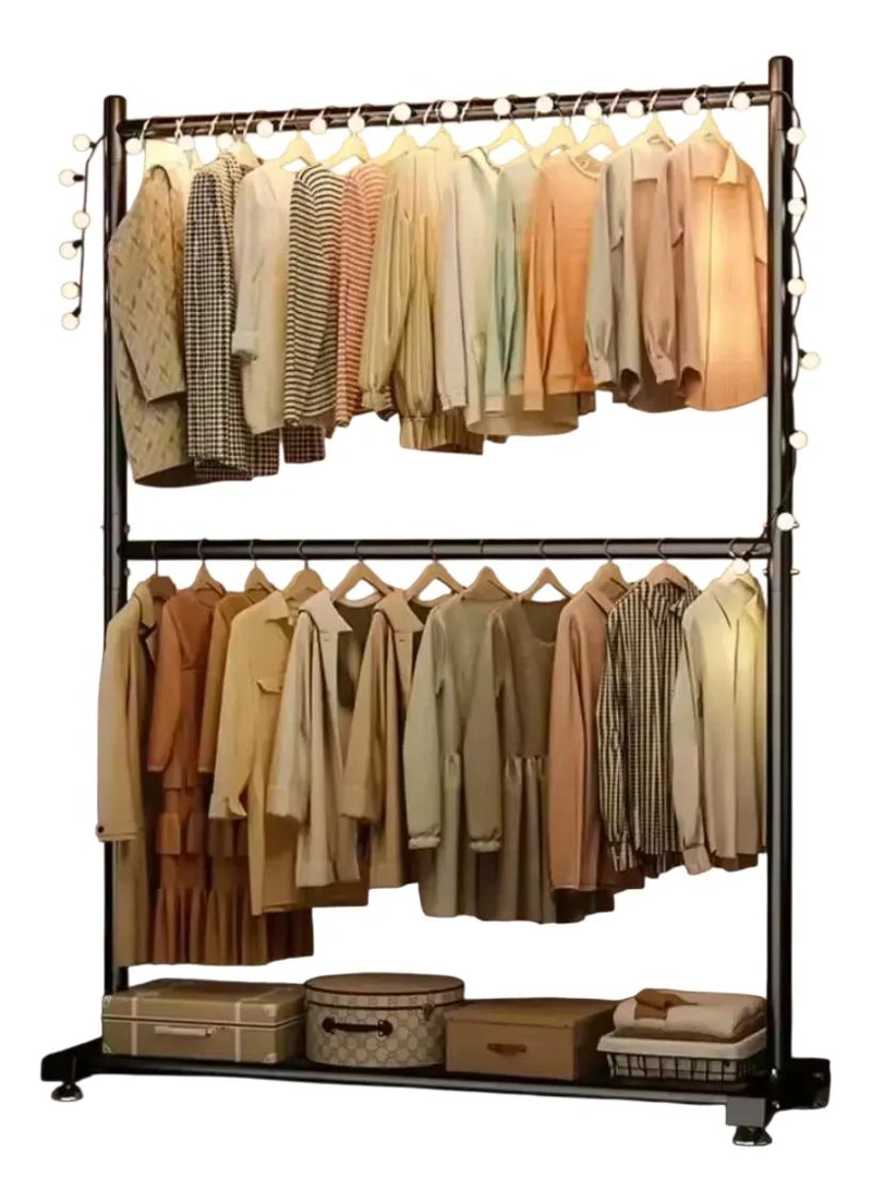 PERCHERO ORGANIZADOR COLGANTE PARA ROPA DE DOS NIVELES CON CAPACIDAD AMPLIA - 4