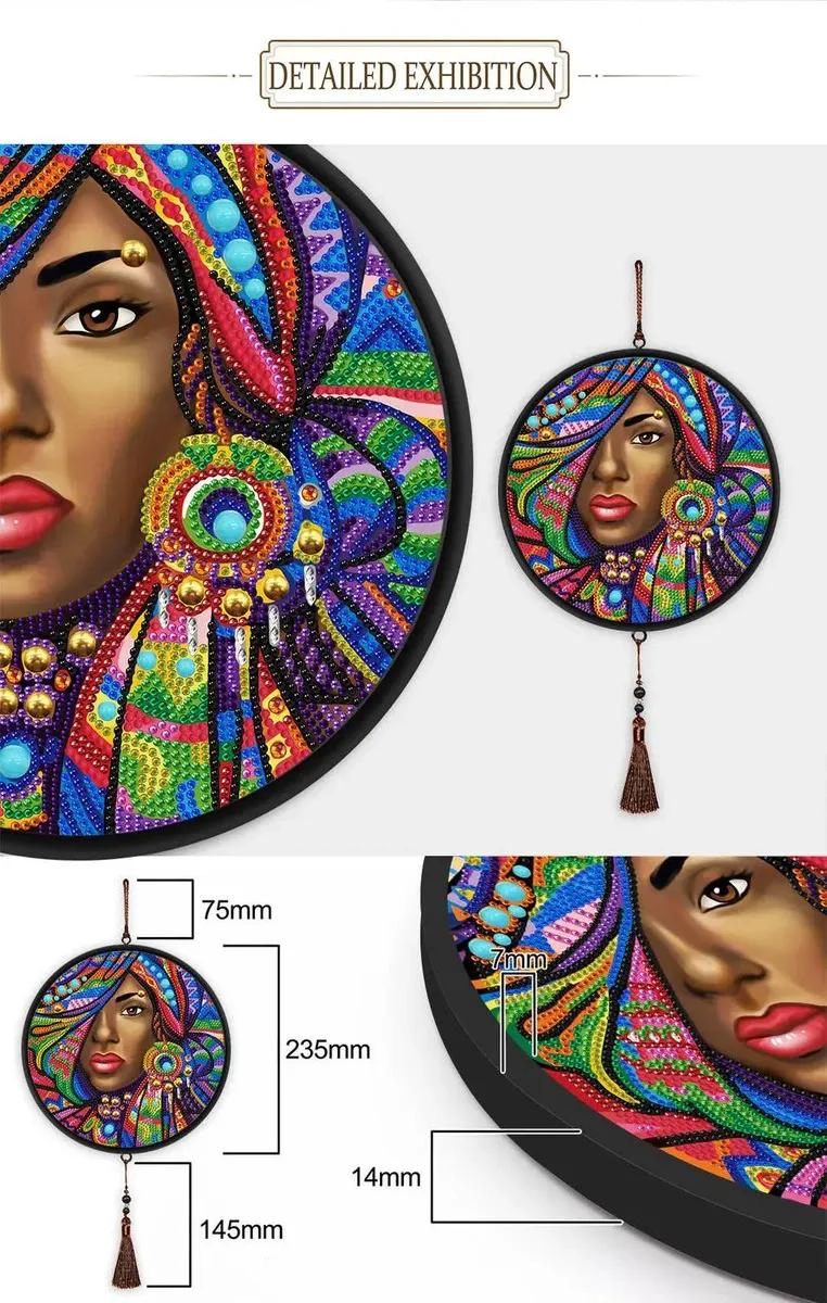 KIT PARA PINTURA CON DIAMANTES DE COLGANTE CON DISEÑOS AFROAMERICANOS - 3