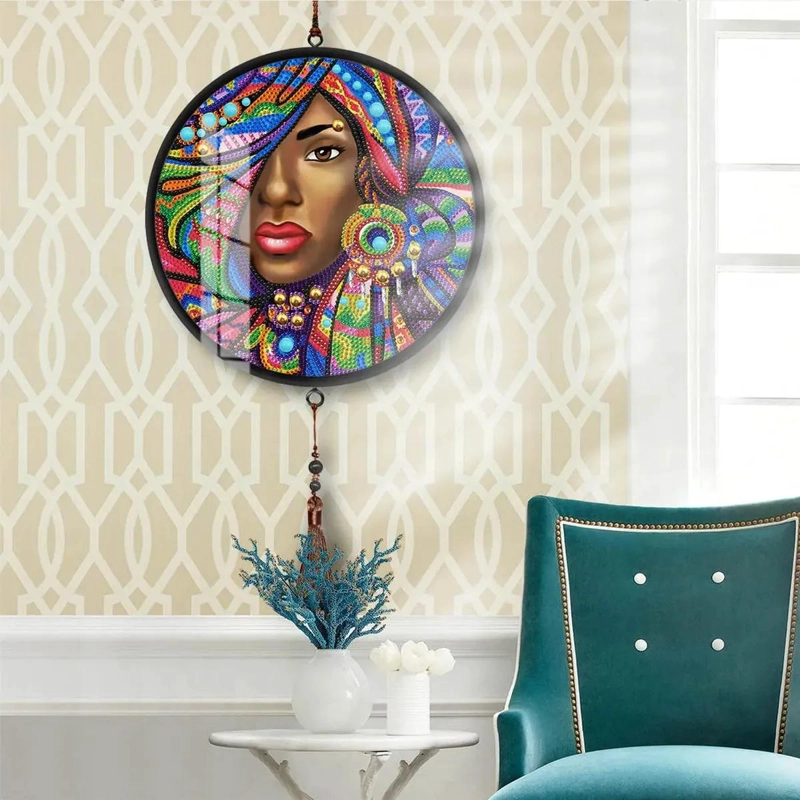 KIT PARA PINTURA CON DIAMANTES DE COLGANTE CON DISEÑOS AFROAMERICANOS - 4