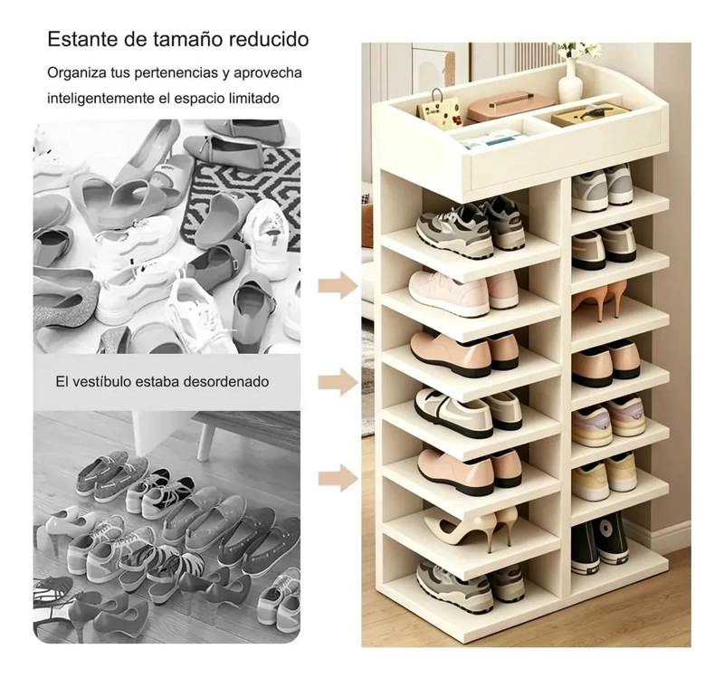 ZAPATERO ORGANIZADOR VERTICAL CON 8 NIVELES PARA 14 PARES - 2