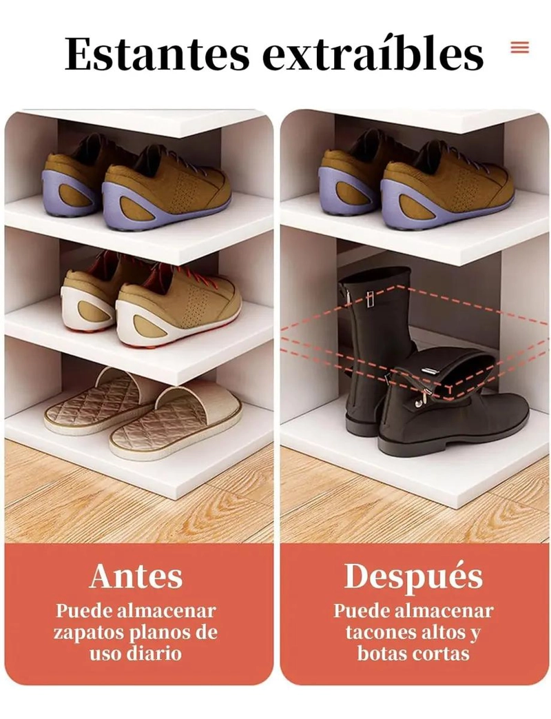 ZAPATERO ORGANIZADOR VERTICAL CON 8 NIVELES PARA 14 PARES - 5