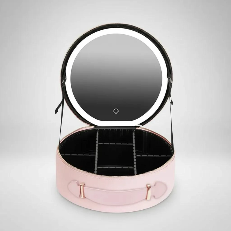 ESTUCHE ORGANIZADOR DE MAQUILLAJE CON ESPEJO Y LUZ LED INTEGRADA - 4