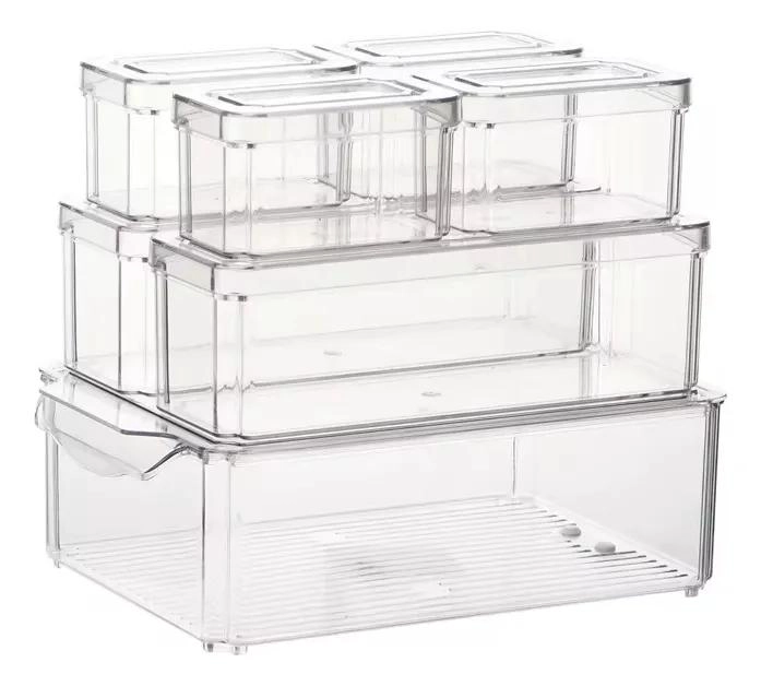 SET DE ORGANIZADORES PARA REFRIGERADOR CON TAPA 7 PIEZAS - 1