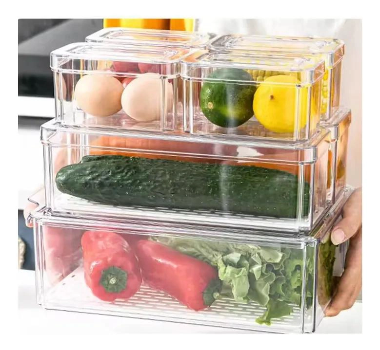 SET DE ORGANIZADORES PARA REFRIGERADOR CON TAPA 7 PIEZAS - 4