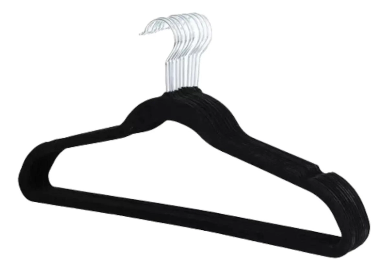 SET DE 30 COLGADORES ELEGANTES FORRADOS EN GAMUZA Y TERCIOPELO - 1