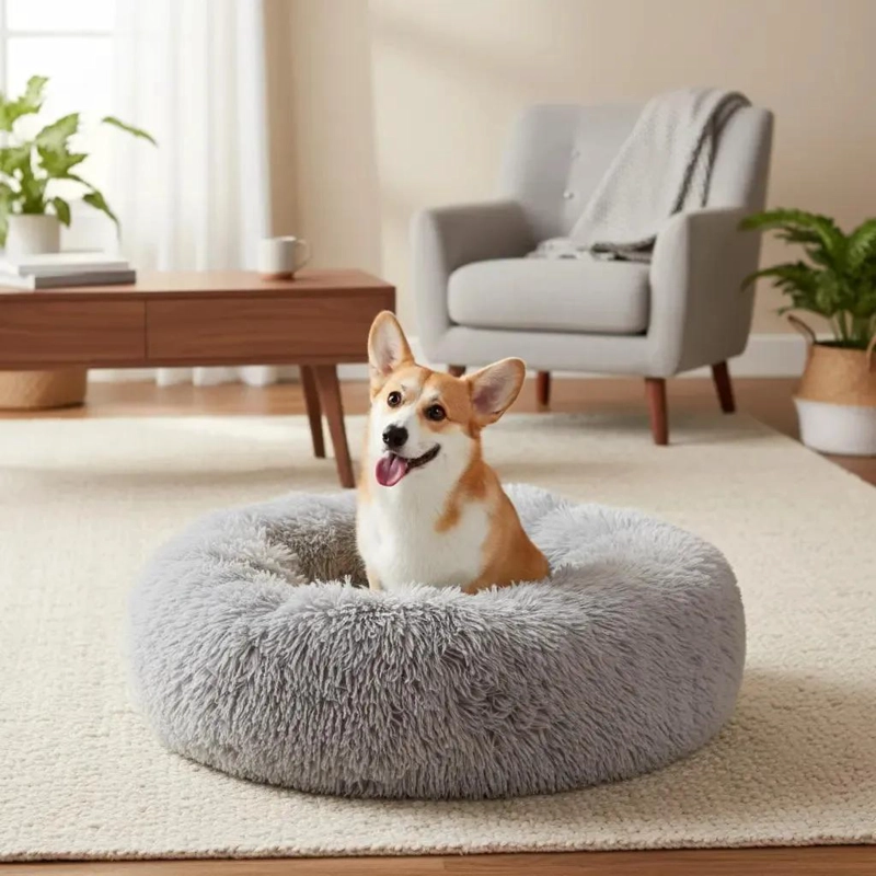CAMA SUAVE DE FELPA ANTIESTRE S PARA PERROS Y GATOS 70 CM - 1