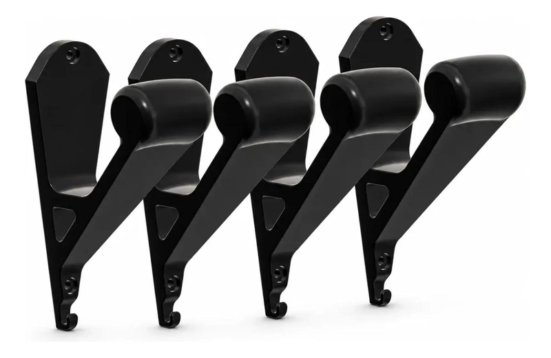 SET DE 4 COLGADORES DE PARED PARA CASCOS DE MOTO Y BICICLETA RESISTENTES - 1