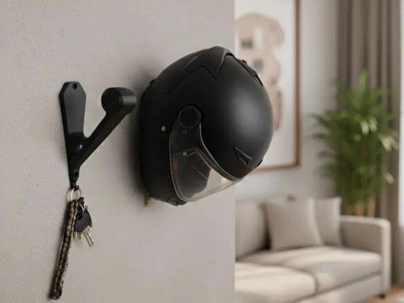 SET DE 4 COLGADORES DE PARED PARA CASCOS DE MOTO Y BICICLETA RESISTENTES - 2