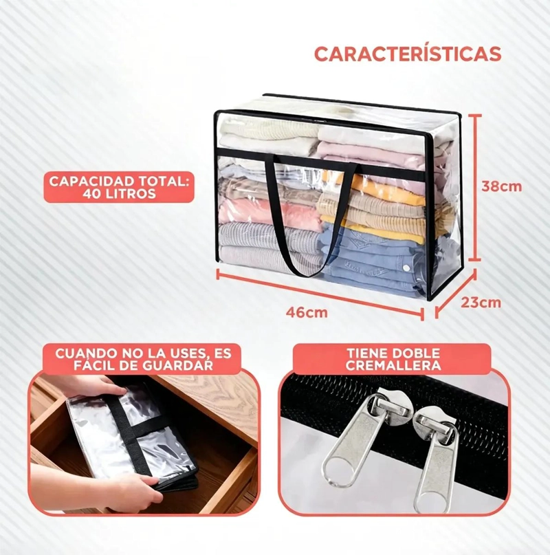 SET DE 4 BOLSAS ORGANIZADORAS PARA ALMACENAMIENTO EN CAJAS - 2
