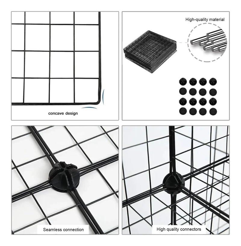 ARMARIO ORGANIZADOR METALICO NEGRO CON 6 CUBOS PARA ALMACENAMIENTO - 2