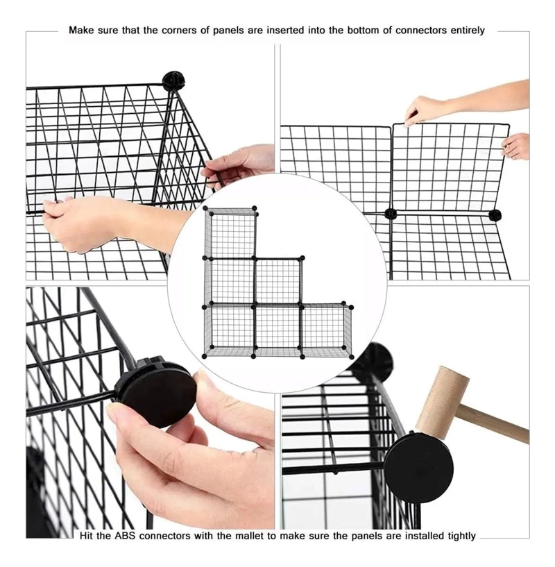ARMARIO ORGANIZADOR METALICO NEGRO CON 6 CUBOS PARA ALMACENAMIENTO - 3