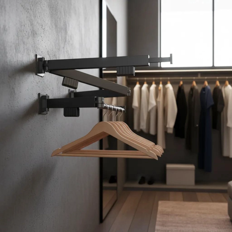 COLGADOR DE BRAZO RETRACTIL EXTENSIBLE Y PLEGABLE PARA ROPA - 4