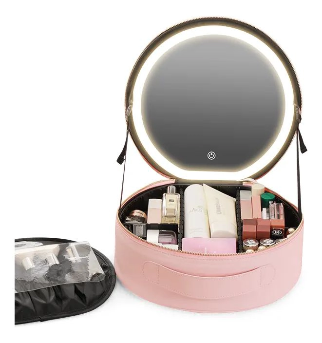 MALETIN PARA MAQUILLAJE CON ESPEJO INTEGRADO Y LUZ LED AJUSTABLE - 2