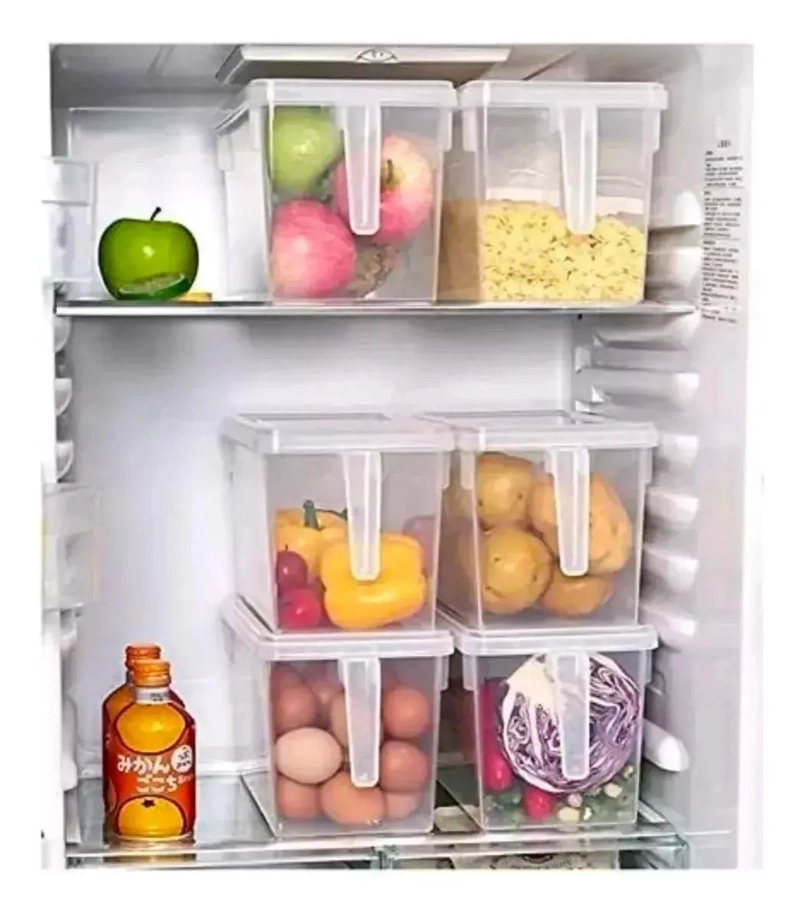 SET DE 4 CAJAS ORGANIZADORAS PARA REFRIGERADOR Y COCINA CON TAPA - 4