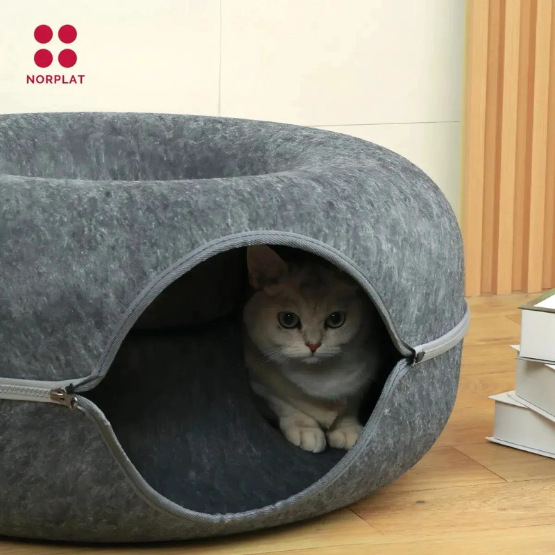 CAMA TUNEL PARA GATOS XL 60X60 CM CUEVA IGLU DESMONTABLE - 2