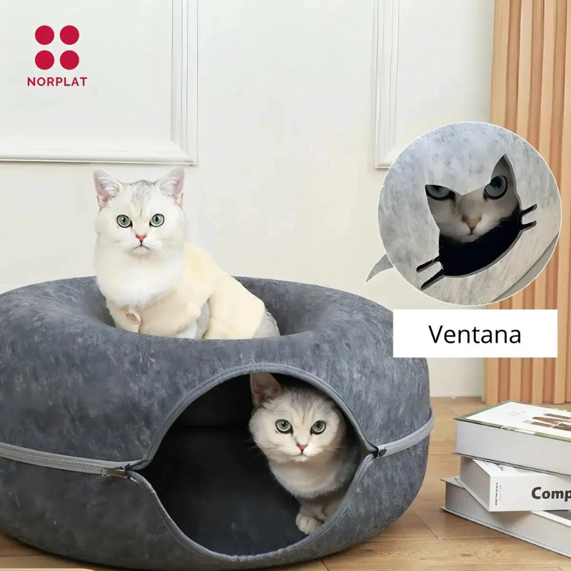 CAMA TUNEL PARA GATOS XL 60X60 CM CUEVA IGLU DESMONTABLE - 3