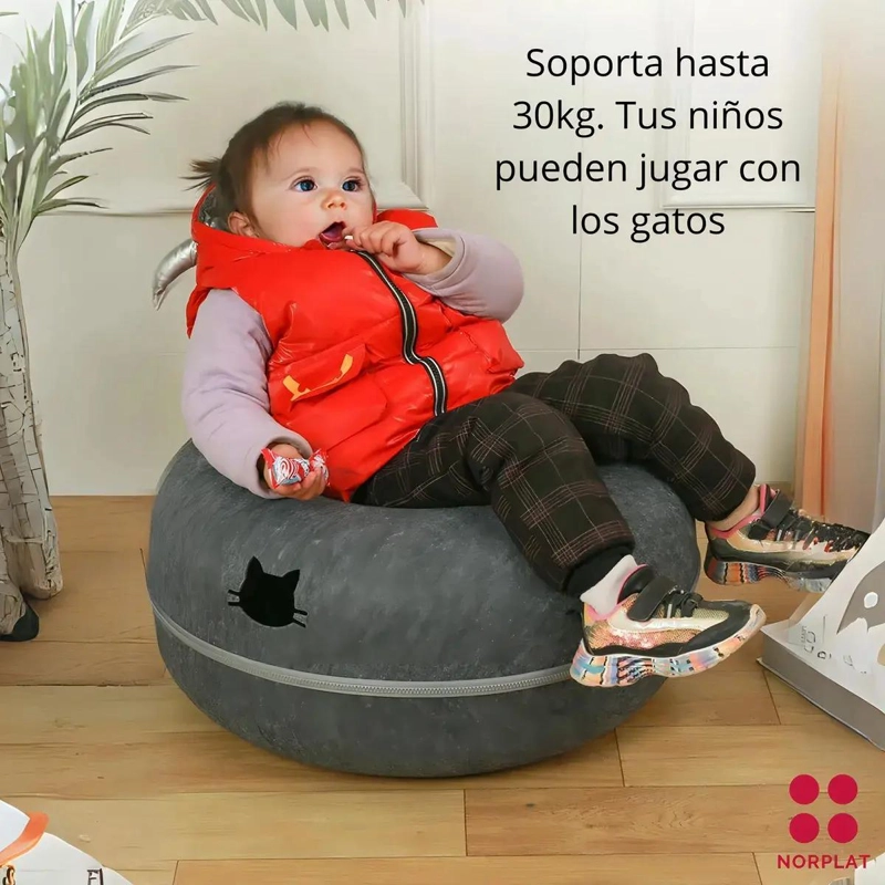 CAMA TUNEL PARA GATOS XL 60X60 CM CUEVA IGLU DESMONTABLE - 4