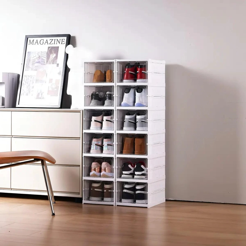 SET DE 6 CAJAS ORGANIZADORAS APILABLES PARA ZAPATOS PLEGABLES - 5