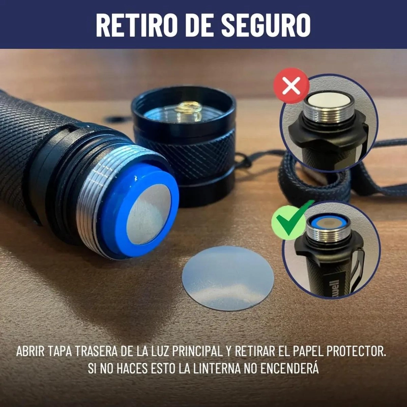 LINTERNA TACTICA LED IMPERMEABLE CON BATERIA RECARGABLE SET DE 2 UNIDADES - 3