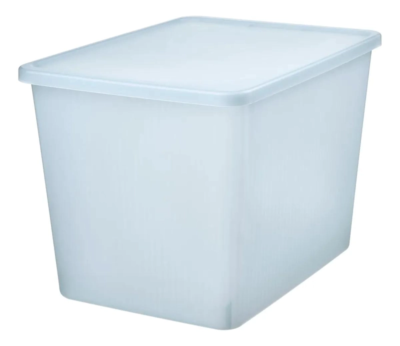 CAJA ORGANIZADORA TRANSPARENTE CON TAPA APILABLE CAPACIDAD 44.5 LITROS - 1