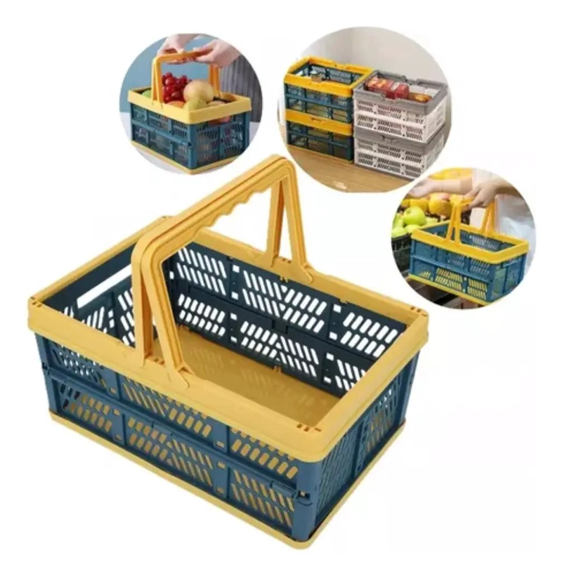 CESTA ORGANIZADOR PLEGABLE MULTIUSO 38X25X20 PARA EL HOGAR - 1