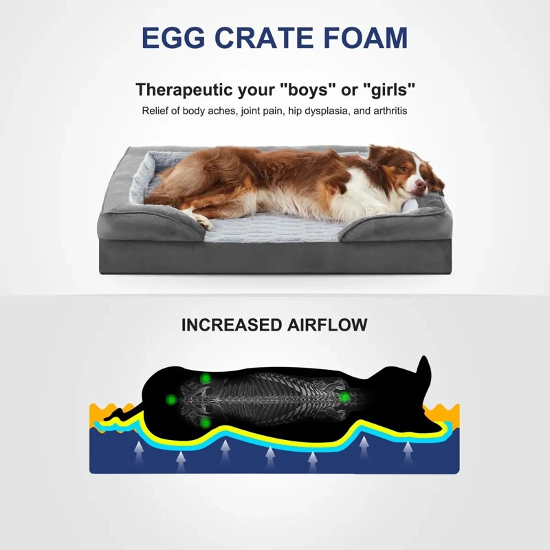 CAMA ORTOPE DICA EXTRA GRANDE PARA PERROS GRANDES LAVABLE Y COMODA - 3
