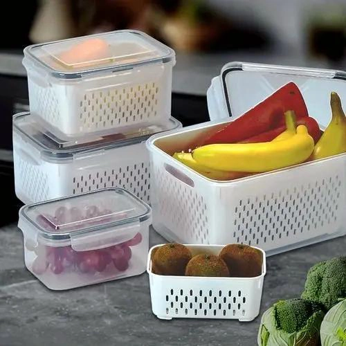 SET DE 4 CAJAS ORGANIZADORAS PARA REFRIGERADOR Y COCINA CON TAPA - 2