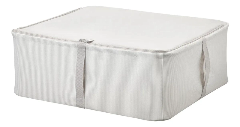 CAJA ORGANIZADORA APILABLE PARA ROPA CON DISEÑO DE RAYAS GRIS - 1