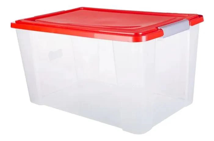 CAJA PLASTICA ORGANIZADORA CON TAPA COLOR SURTIDO CAPACIDAD 68 LITROS - 5