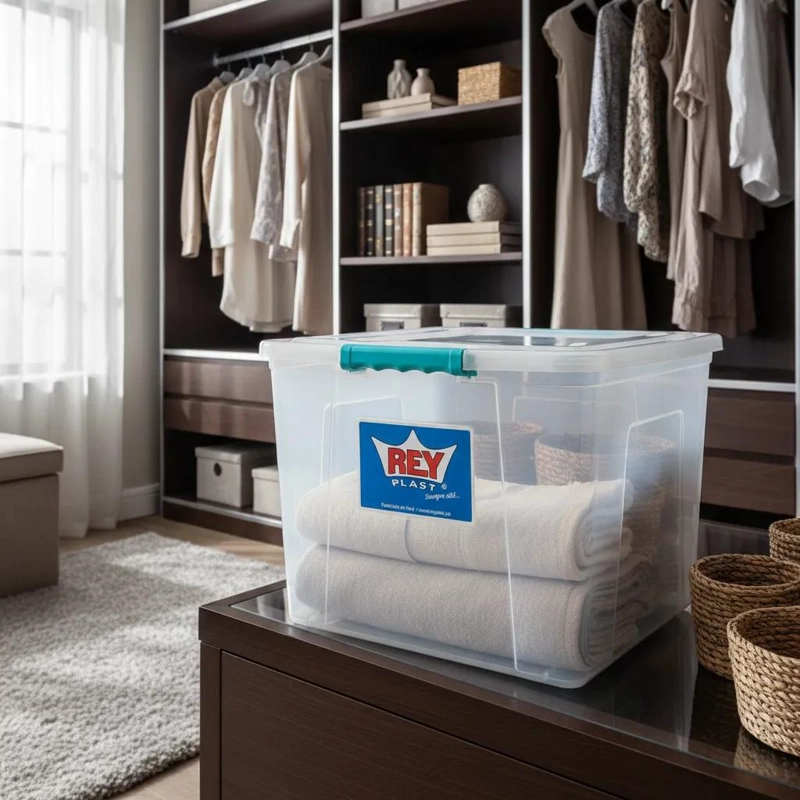 CAJA ORGANIZADORA APILABLE CON RUEDAS CAPACIDAD 58 LITROS - 5