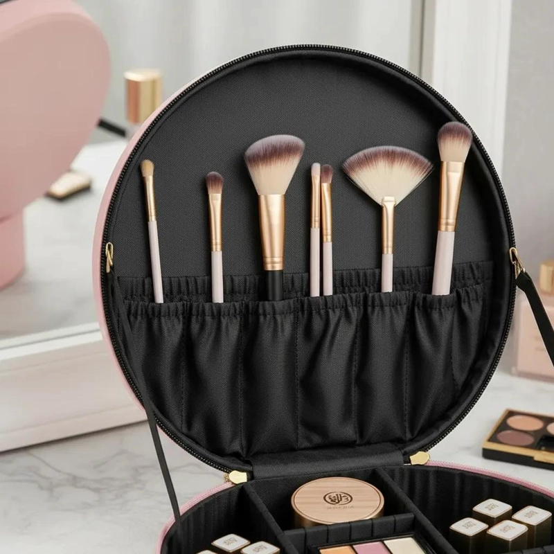 ORGANIZADOR REDONDO PARA MAQUILLAJE CON ESPEJO Y LUZ LED INTEGRADA - 4