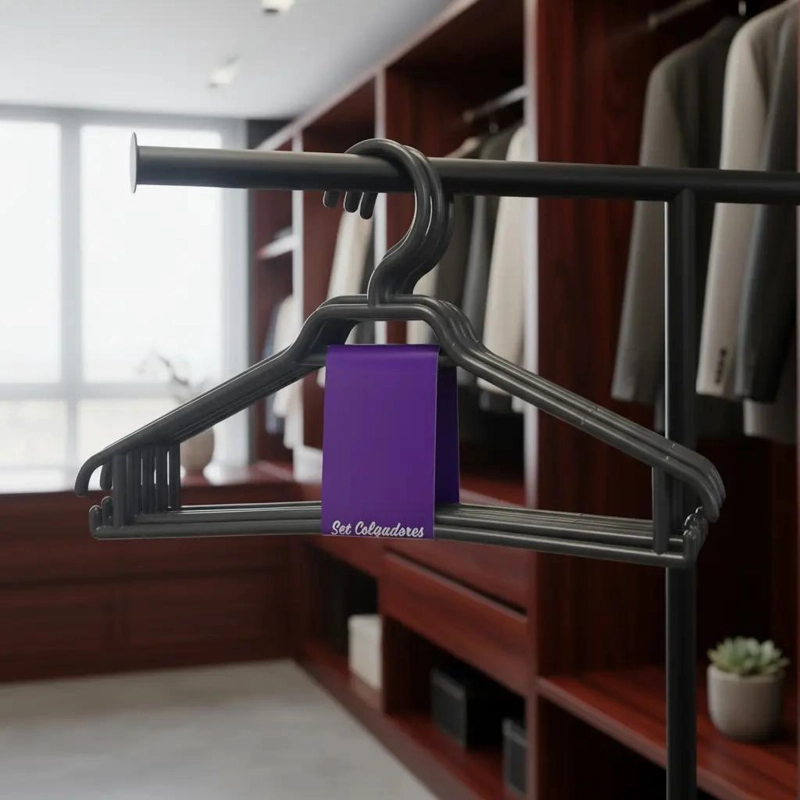 COLGADORES PLASTICOS RESISTENTES PARA ROPA CON DISEÑO FUNCIONAL - 2