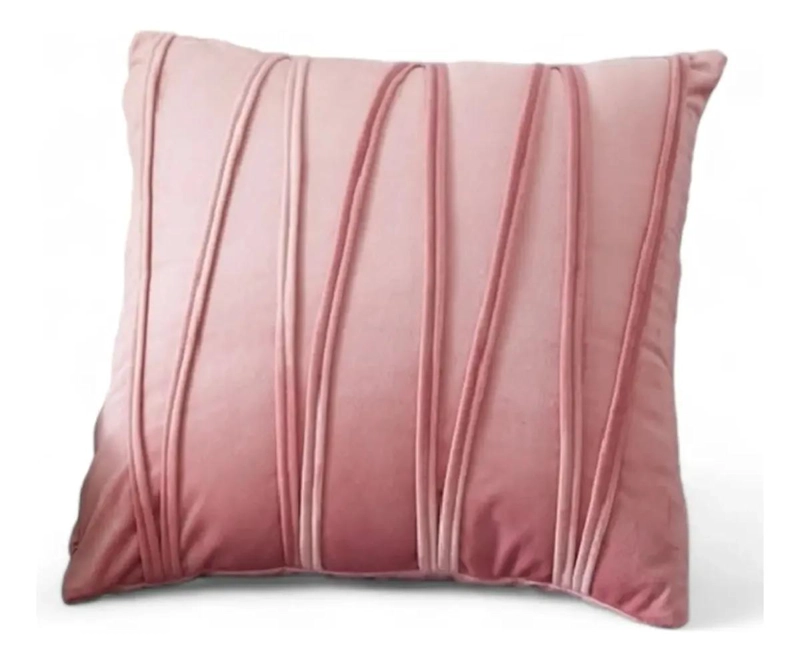 SET DE 2 FUNDAS PARA COJIN DE TERCIOPELO CON LINEAS DECORATIVAS 45X45 CM - 1