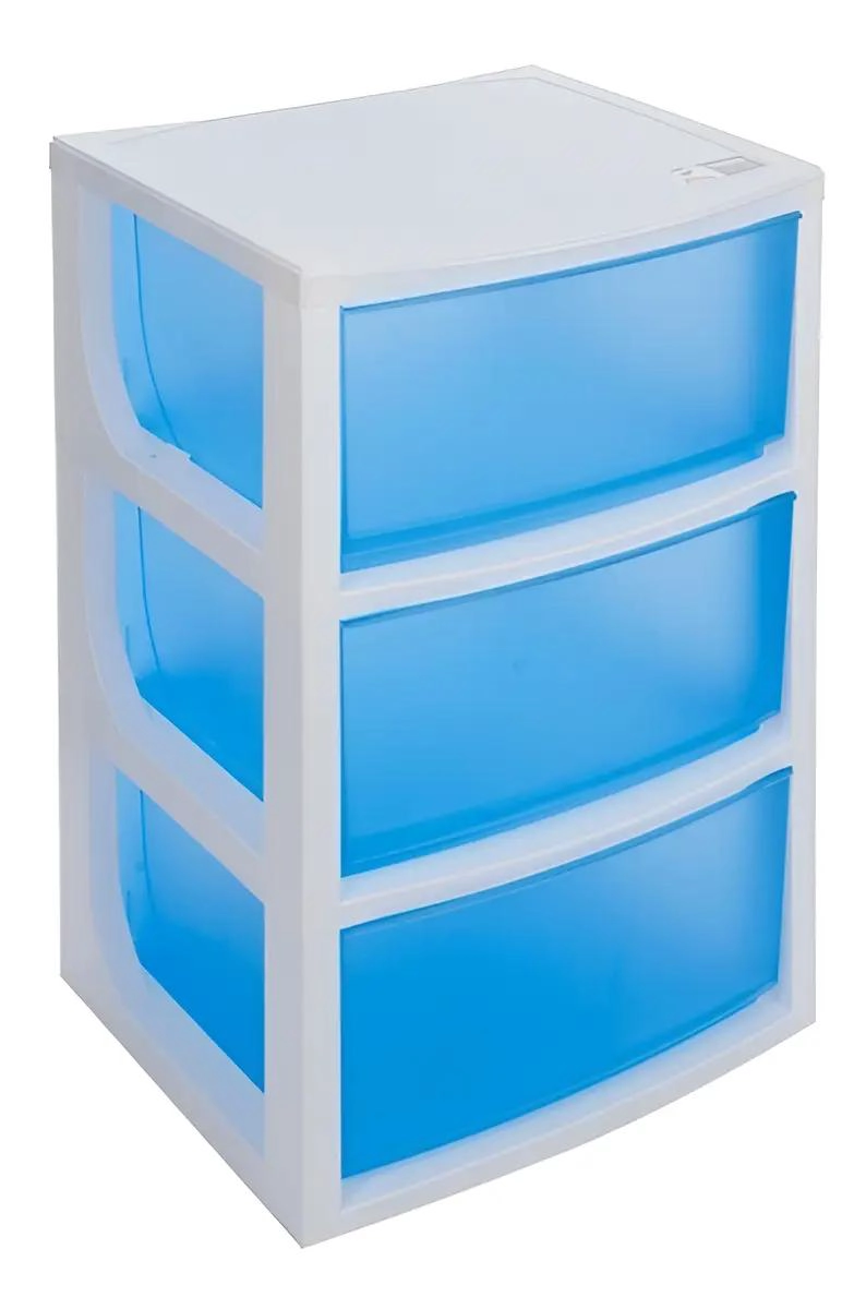 ORGANIZADOR PLASTICO CON 3 CAJONES EN COLORES VARIADOS Y DISEÑO COMPACTO - 1