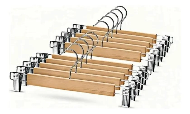 SET DE 30 PERCHEROS DE MADERA PARA ROPA CON GANCHOS RESISTENTES - 1