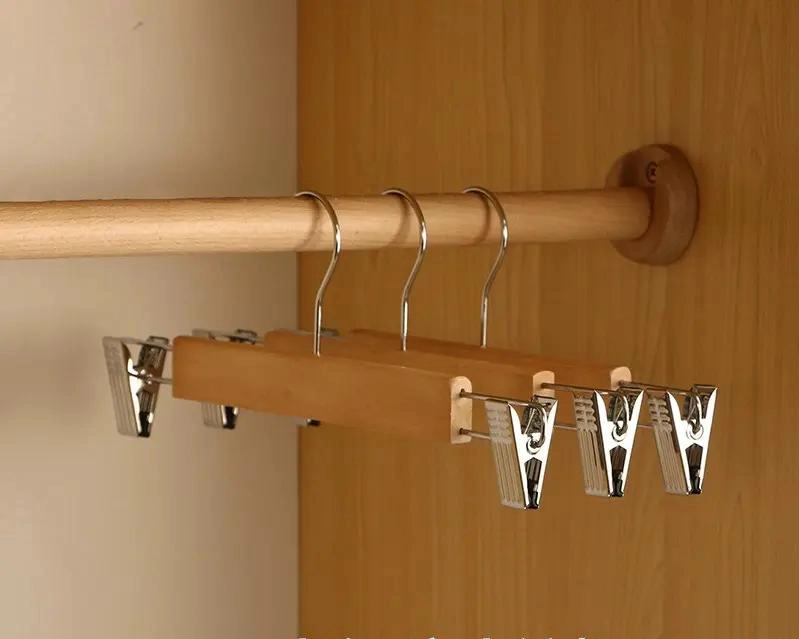 SET DE 30 PERCHEROS DE MADERA PARA ROPA CON GANCHOS RESISTENTES - 4