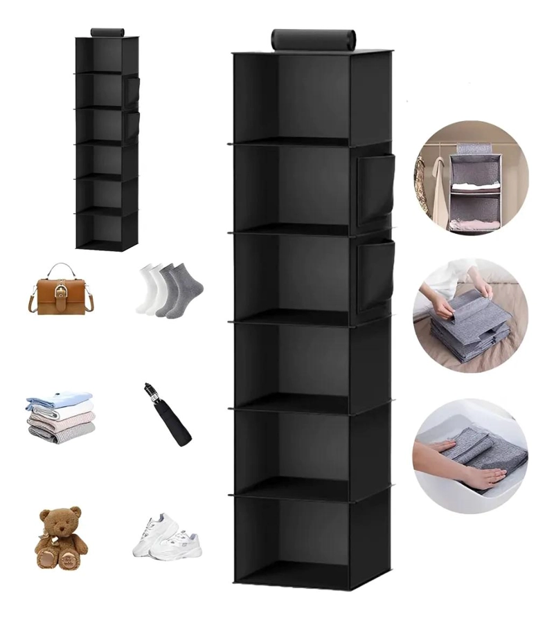 ORGANIZADOR COLGANTE PLEGABLE CON 6 COMPARTIMENTOS PARA BOLSAS - 1
