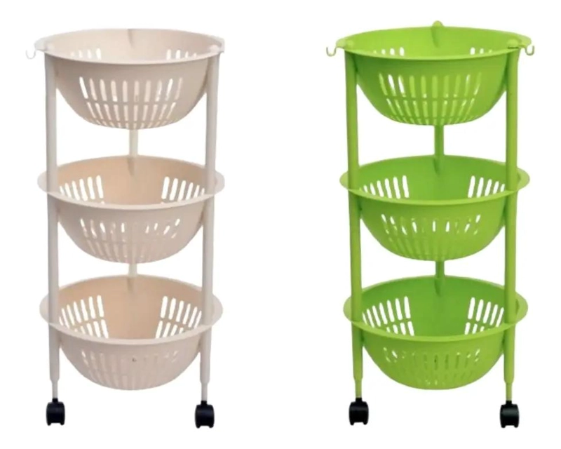 CESTA ORGANIZADORA PARA ESTANTE CON COMPARTIMENTOS PARA FRUTAS Y VERDURAS - 1