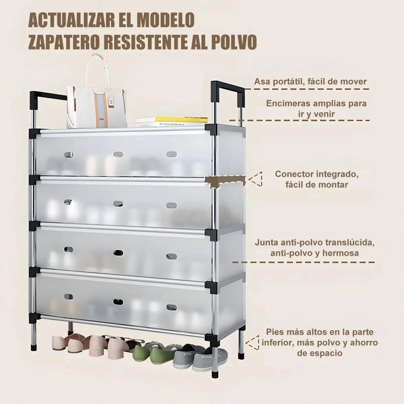 ZAPATERO DE METAL CON 5 NIVELES PARA ORGANIZAR HASTA 15 PARES DE CALZADO - 2