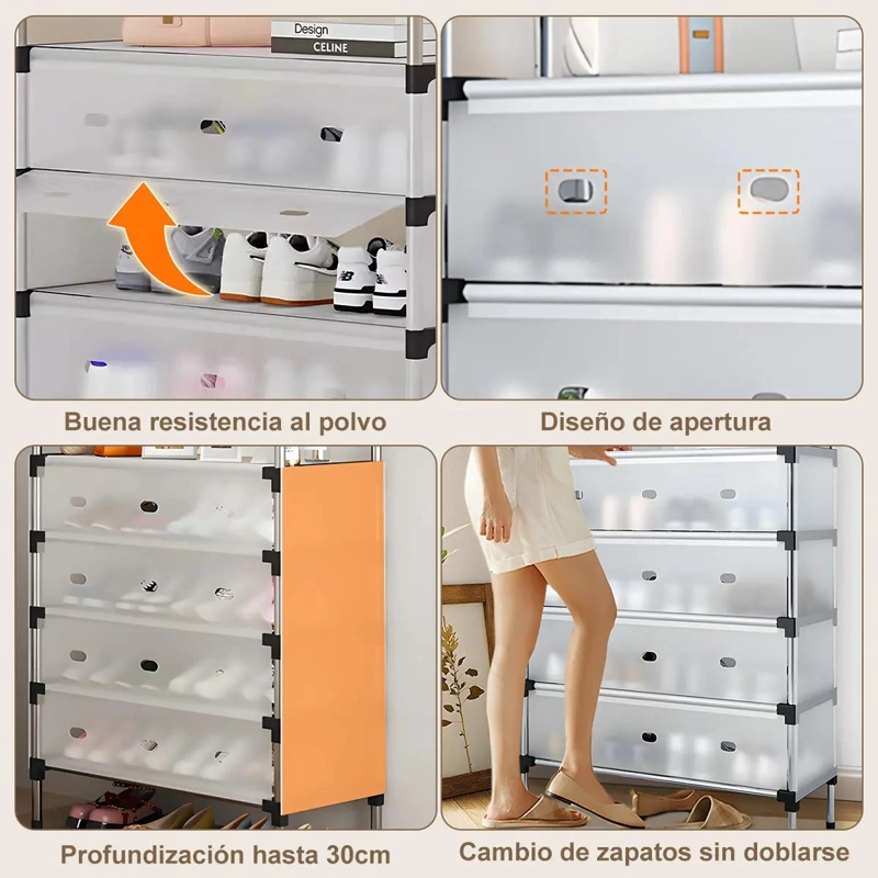ZAPATERO DE METAL CON 5 NIVELES PARA ORGANIZAR HASTA 15 PARES DE CALZADO - 3