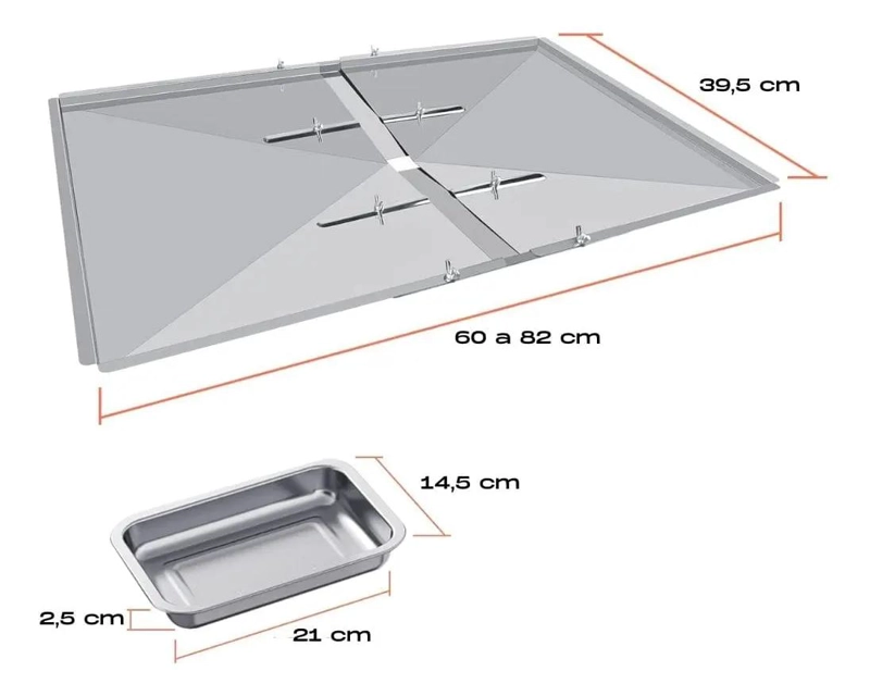 BANDEJA AJUSTABLE PARA RECOLECCION DE GRASA EN PARRILLAS A GAS UNIVERSAL - 2