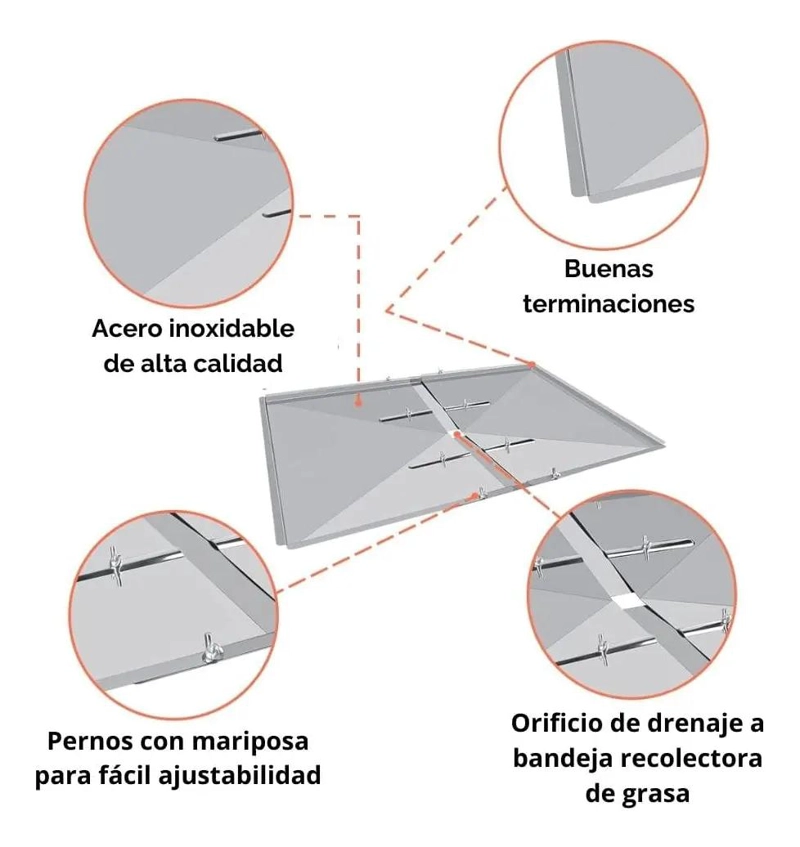BANDEJA AJUSTABLE PARA RECOLECCION DE GRASA EN PARRILLAS A GAS UNIVERSAL - 3