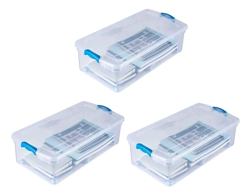 SET DE 3 CAJAS ORGANIZADORAS DE 36 LITROS PARA DEBAJO DE LA CAMA - 1