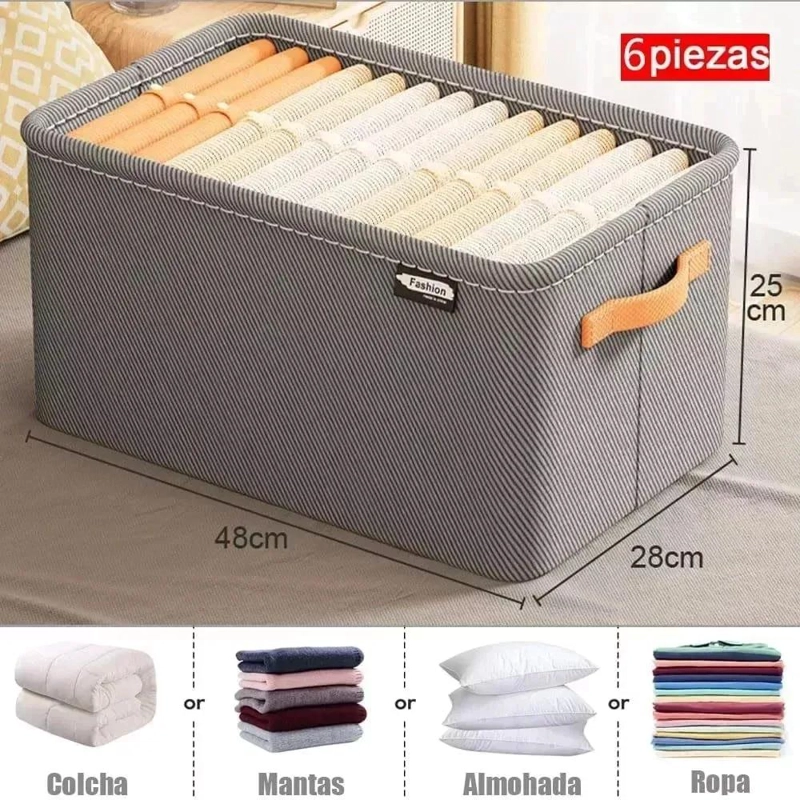 JUEGO DE 8 BOLSAS ORGANIZADORAS PLEGABLES CON ASAS PARA ROPA - 2