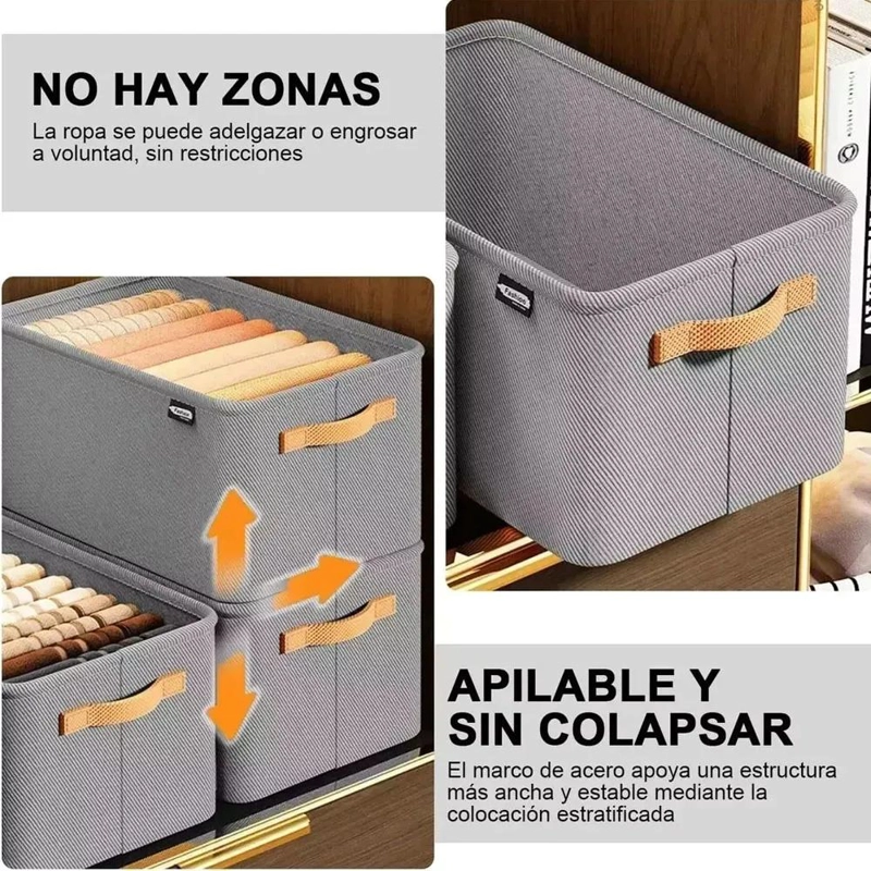 JUEGO DE 8 BOLSAS ORGANIZADORAS PLEGABLES CON ASAS PARA ROPA - 3