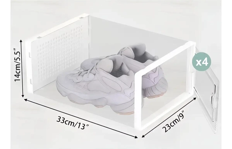 SET DE 12 CAJAS ORGANIZADORAS APILABLES PARA ZAPATOS CON ESTRUCTURA FIRME - 5
