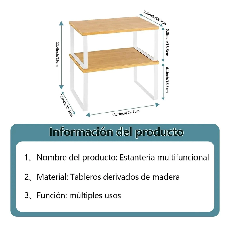 ORGANIZADOR APILABLE CON 2 REPISAS PARA VAJILLA Y LOZA - 2