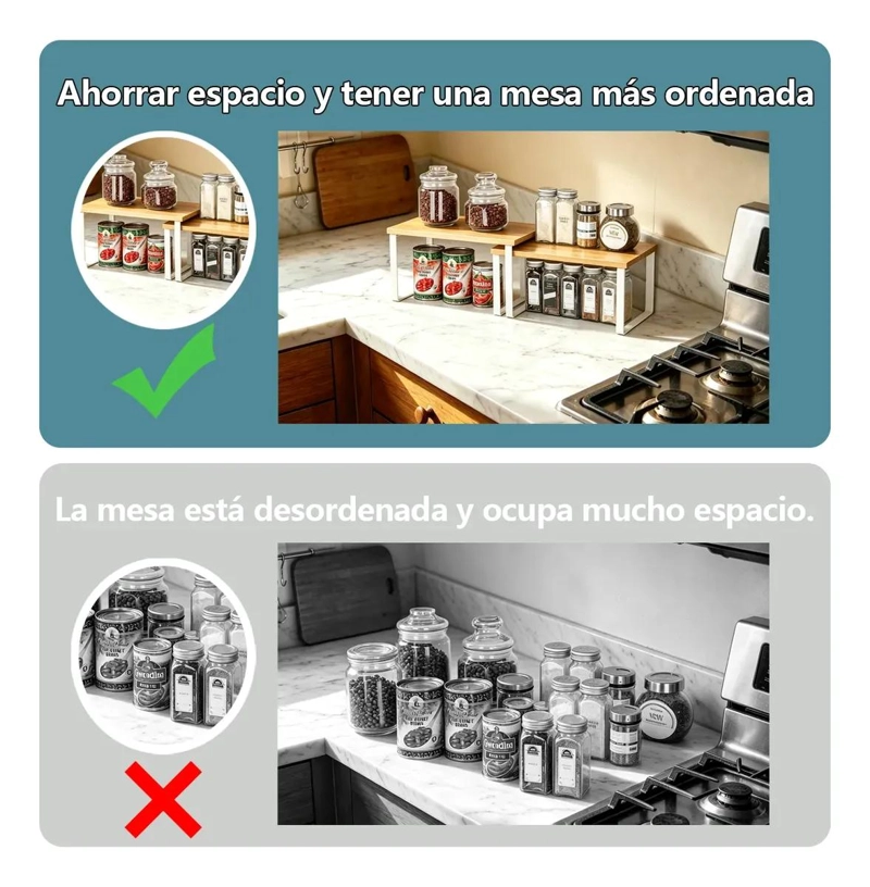 ORGANIZADOR APILABLE CON 2 REPISAS PARA VAJILLA Y LOZA - 3